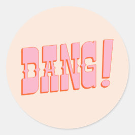 DANG! (western sedan lettertype, retro mod kleuren Ronde Sticker