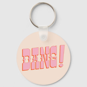 DANG! (western sedan lettertype, retro mod kleuren Sleutelhanger