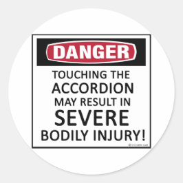 Danger Accordion Ronde Sticker