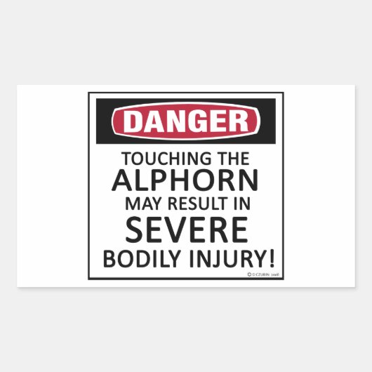 Danger Alphorn Rechthoekige Sticker (Voorkant)