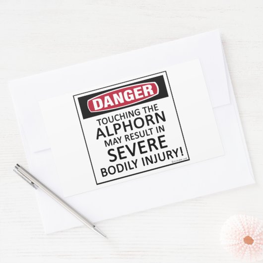 Danger Alphorn Rechthoekige Sticker (Envelop)