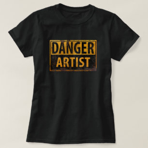 DANGER ARTIST Distress Metal Rust Sign T-shirt