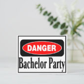 Danger Bachelor Party Briefkaart (Staand voorkant)