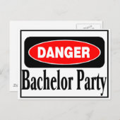 Danger Bachelor Party Briefkaart (Voorkant / Achterkant)
