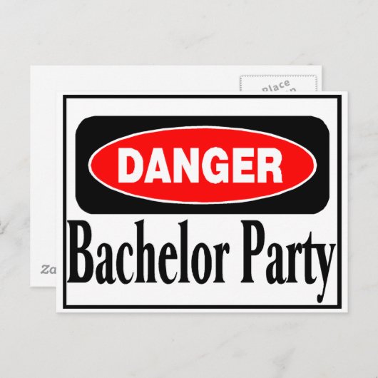 Danger Bachelor Party Briefkaart (Voorkant / Achterkant)
