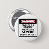 Danger Bagpipe Ronde Button 5,7 Cm (Voorkant /achterkant)