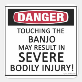 Danger Banjo Vierkante Sticker
