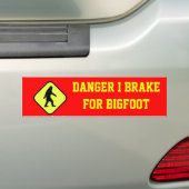 Danger Bigfoot Bumpersticker (Op auto)