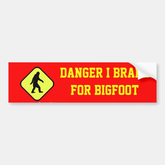 Danger Bigfoot Bumpersticker (Voorkant)