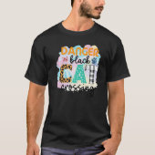 Danger Black Cat Crossing Graphic Patchwork T-shirt (Voorkant)