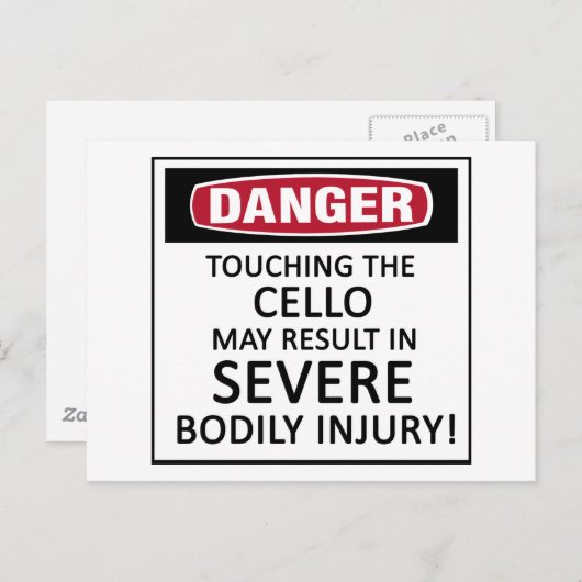 Danger Cello Briefkaart (Voorkant / Achterkant)