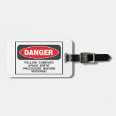 Danger Confined Space Entry Safety Warning Bagagelabel (Voorkant horizontaal)