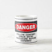 Danger Confined Space Entry Safety Warning Koffiemok (Center)