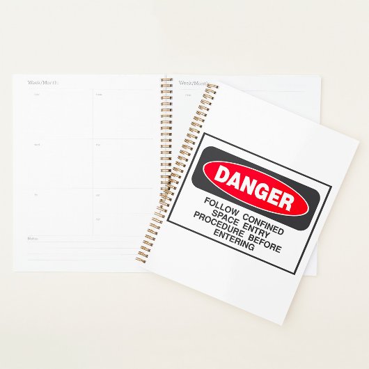 Danger Confined Space Entry Safety Warning Planner
