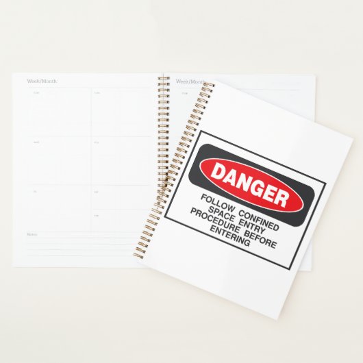 Danger Confined Space Entry Safety Warning Planner (Display)