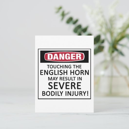 Danger English Horn Briefkaart (Staand voorkant)