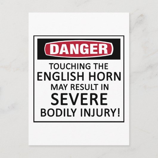 Danger English Horn Briefkaart (Voorkant)