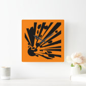 Danger – explosive – Gefahr Warnzeichen Warning Vierkante Klok (Huis)