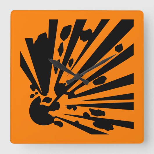 Danger – explosive – Gefahr Warnzeichen Warning Vierkante Klok (Voorkant)