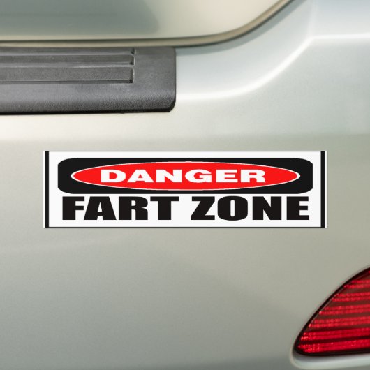 Danger Fart Zone Bumpersticker (Op auto)