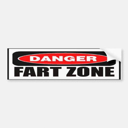 Danger Fart Zone Bumpersticker (Voorkant)