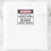 Danger French Horn Ronde Sticker (Tas)