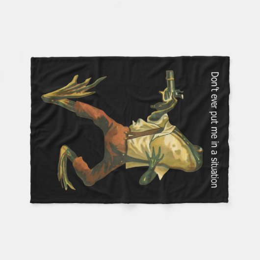 Danger Frog Dont Ever Put Me In A Situation Retro  Fleece Deken (Voorkant (Horizontaal))