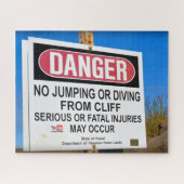 DANGER - Geen Cliff Diving - Hawaii - 16x20 - 520  Legpuzzel (Horizontaal)