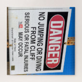 DANGER - Geen Cliff Diving - Hawaii - 20x20 - 676  Legpuzzel (Horizontaal)