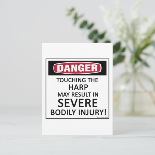 Danger Harp Briefkaart (Staand voorkant)