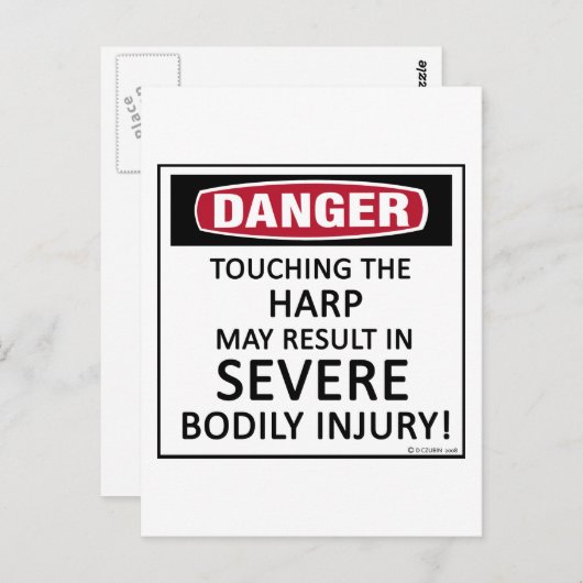 Danger Harp Briefkaart (Voorkant / Achterkant)