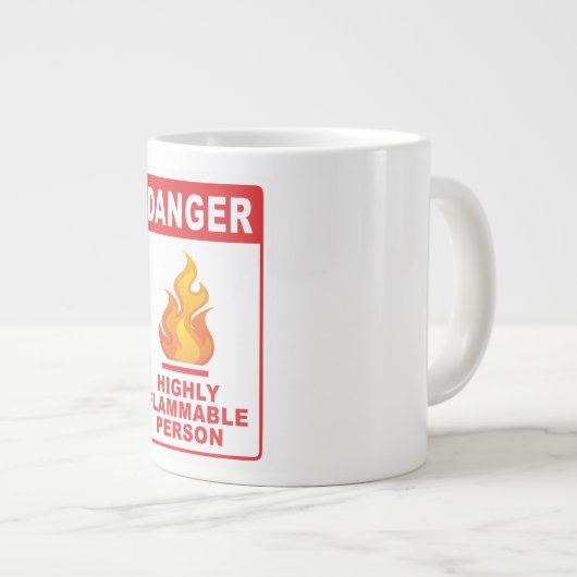 Danger Highly Flammable Person Grote Koffiekop (Voorkant rechts)