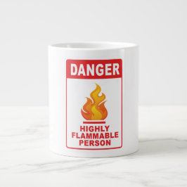 Danger Highly Flammable Person Grote Koffiekop