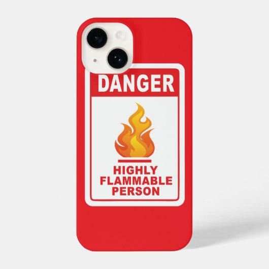 Danger Highly Flammable Person iPhone Hoesje (Achterkant)