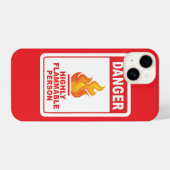 Danger Highly Flammable Person iPhone Hoesje (Achterkant horizontaal)