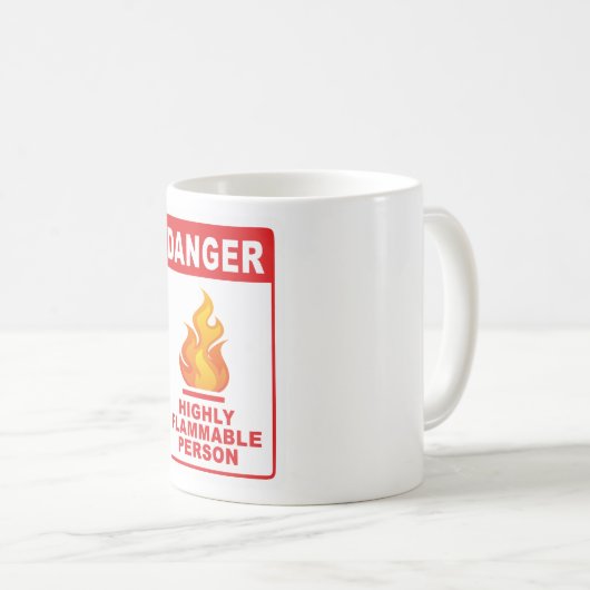 Danger Highly Flammable Person Koffiemok (Voorkant rechts)