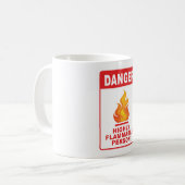 Danger Highly Flammable Person Koffiemok (Voorkant links)