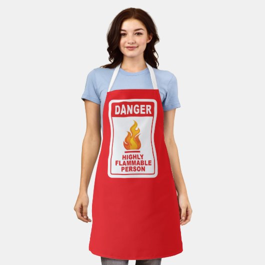 Danger Highly Flammable Person Schort (Gedragen)