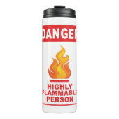 Danger Highly Flammable Person Thermosbeker (Voorkant)