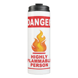 Danger Highly Flammable Person Thermosbeker