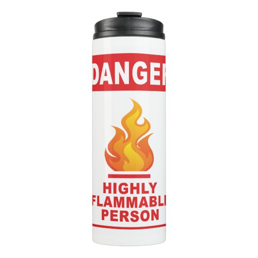 Danger Highly Flammable Person Thermosbeker (Voorkant)