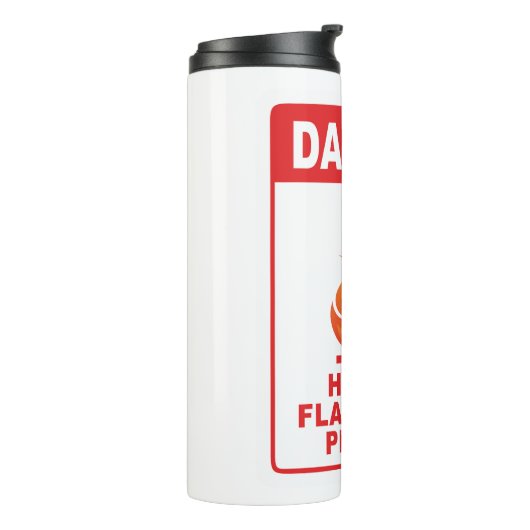 Danger Highly Flammable Person Thermosbeker (Gedraaid links)