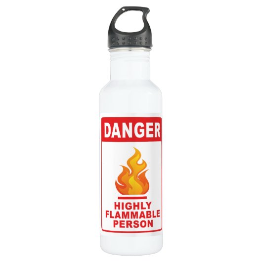 Danger Highly Flammable Person Waterfles (Voorkant)