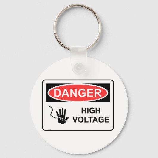DANGER HOGE VOLTAGE SLEUTELHANGER (Voorkant)