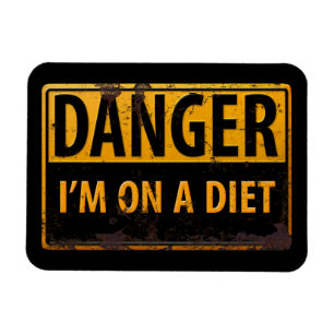 DANGER, ik ben op een Diet Metal Waarschuwingsteke Magneet