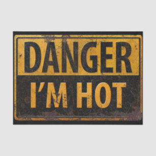 DANGER, I'M HOT - Attentie Metalen Waarschuwingsbo Tissuepapier