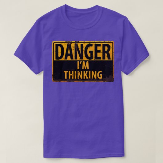 DANGER Im Thinking Attentie Attach Attach Nerd T-shirt (Design voorkant)