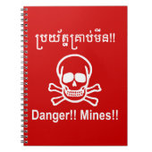 Danger!! Mines!! ☠ Cambodian Khmer Sign ☠ Notitieboek (Voorkant)