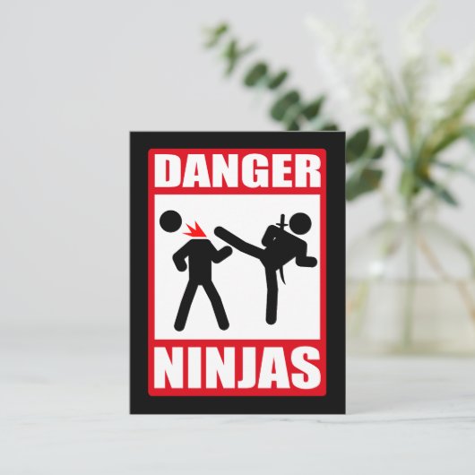Danger Ninjas Briefkaart (Staand voorkant)