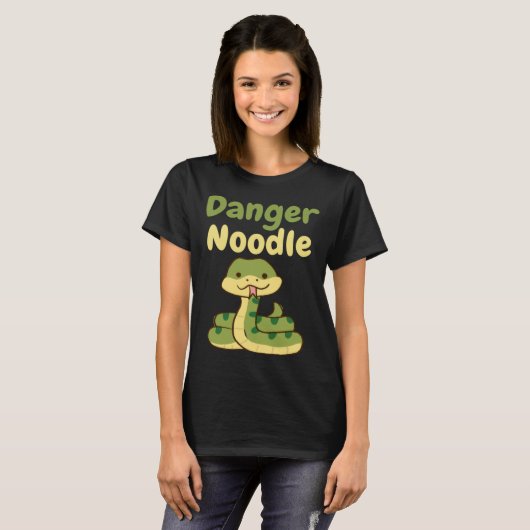 Danger Noodle Cute Snake Reptile T-shirt (Voorkant volledig)